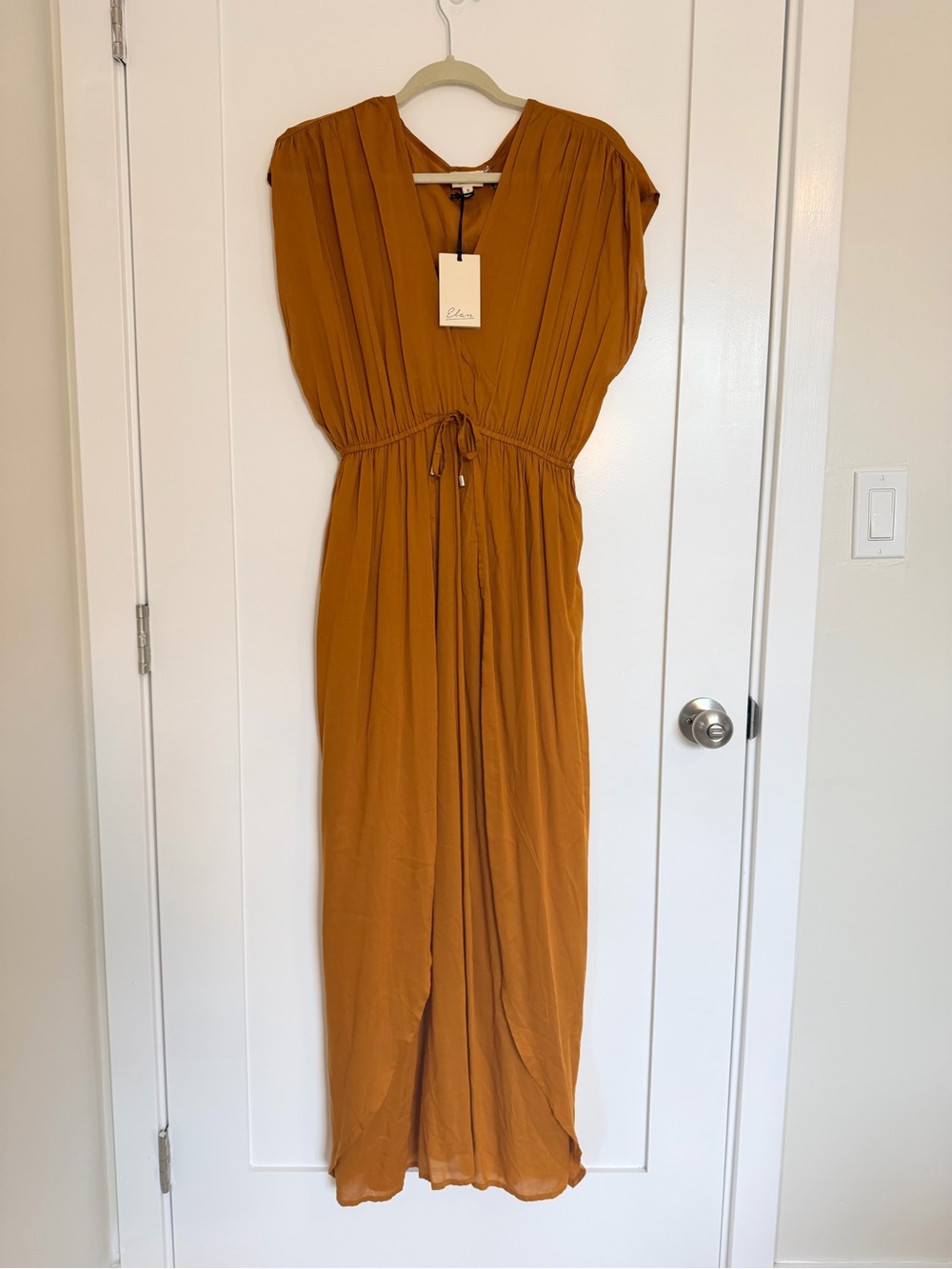ELAN NWT Chartreuse Lightweight Maxi CoverUp Dress, Small